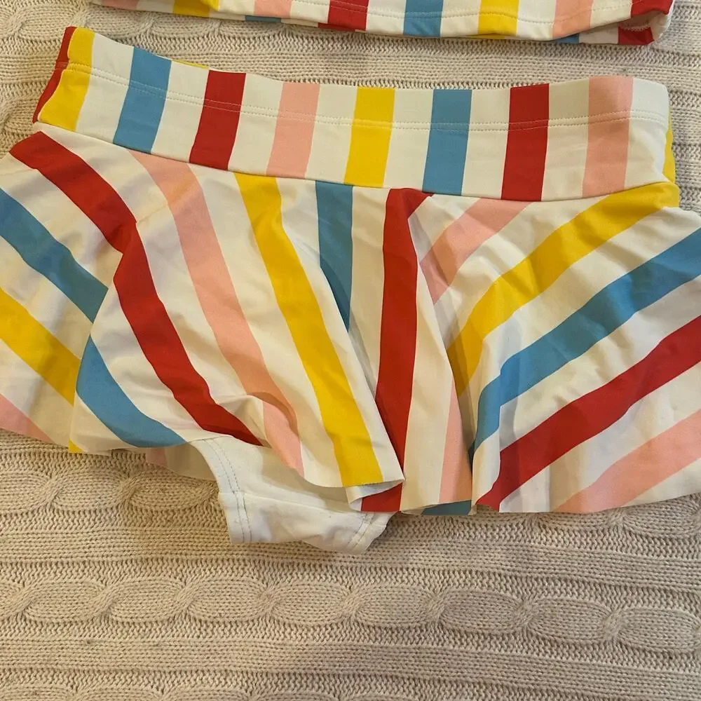 Hanna Andersson Sunblock Striped Tankini Set sz 12 Girl's Swimsuit